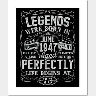 75th Birthday Vintage Legend Were Bon in June 1947 75 Years Posters and Art